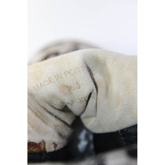 Burberry Womens Leopard Print Pony Hair High Top Sneakers Ecru Size 36.5 6.5 - Picture 5 of 10